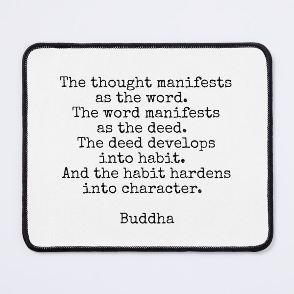 Item preview, The thought manifests as the word - Buddha vintage typewriter style designed and sold by Inspirationmotivation.