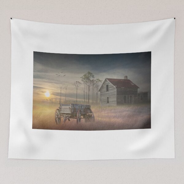 Item preview, Old Wooden Wagon with Abandoned Farm House designed and sold by Randall Nyhof.