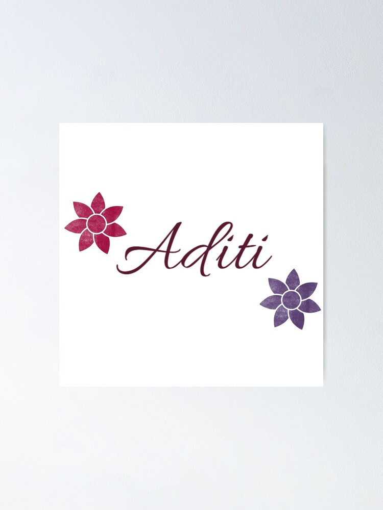 aditi-floral-name-calligraphy-design-poster-for-sale-by-sbmb2000