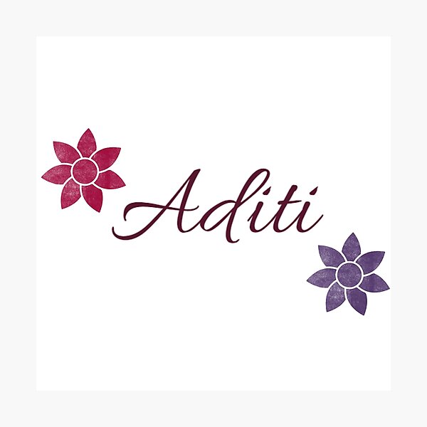 aditi-floral-name-calligraphy-design-photographic-print-for-sale-by