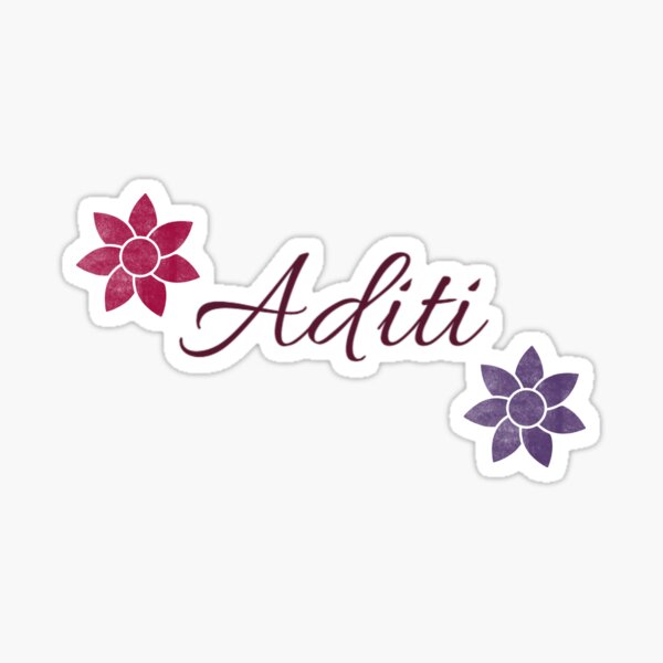 Aditi Floral Name Calligraphy Design