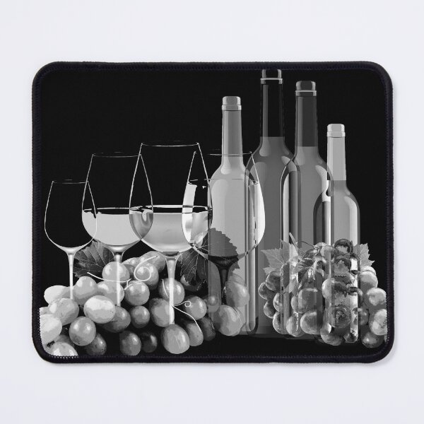 Item preview, Black and White Grapes, Wine Glasses, and Bottles designed and sold by Randall Nyhof.