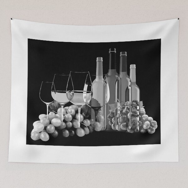 Item preview, Black and White Grapes, Wine Glasses, and Bottles designed and sold by Randall Nyhof.