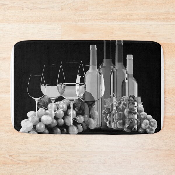 Item preview, Black and White Grapes, Wine Glasses, and Bottles designed and sold by Randall Nyhof.