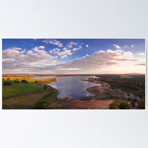 Item preview, Lake Eppalock at sunset, stunning colours, big sky and waterways. designed and sold by Bendigo Aerial.