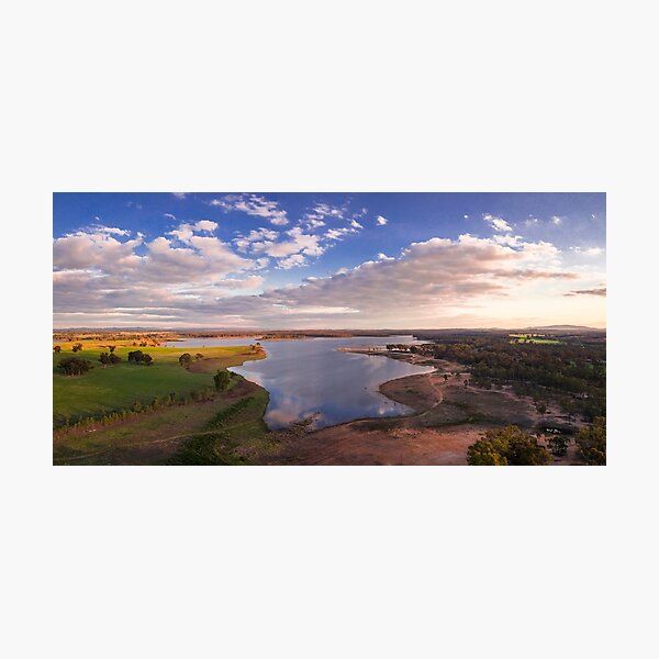 Item preview, Lake Eppalock at sunset, stunning colours, big sky and waterways. designed and sold by Bendigo Aerial.