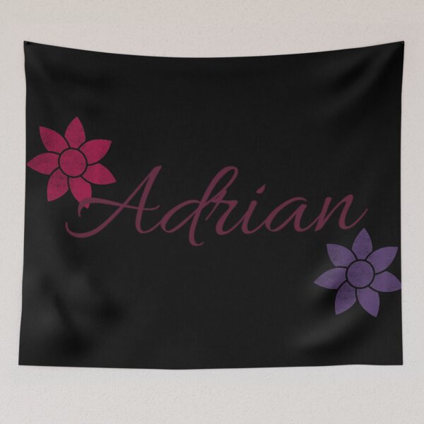 Item preview, Adrian Floral Name Calligraphy Design Black Version designed and sold by Cora Gregory.