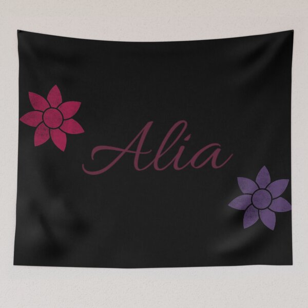 Item preview, Alia Floral Name Calligraphy Design Black Version designed and sold by Cora Gregory.