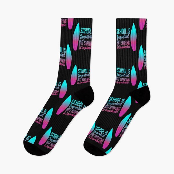 Item preview, Funny School Is Important But Surfing Is Importanter ,Funny Surfboard Surfer Creative Colors Gradient Great Design ,Perfect Surfing Lovers Present designed and sold by pedrored369.