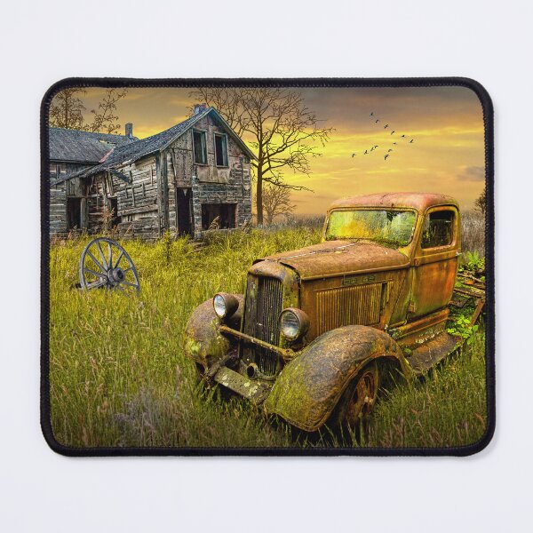 Item preview, Abandoned Pickup Truck and Farm House at Sunset designed and sold by Randall Nyhof.