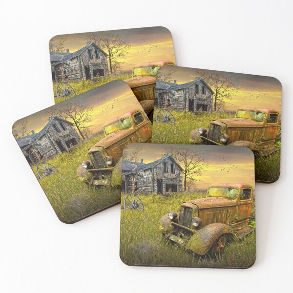 Item preview, Abandoned Pickup Truck and Farm House at Sunset designed and sold by Randall Nyhof.