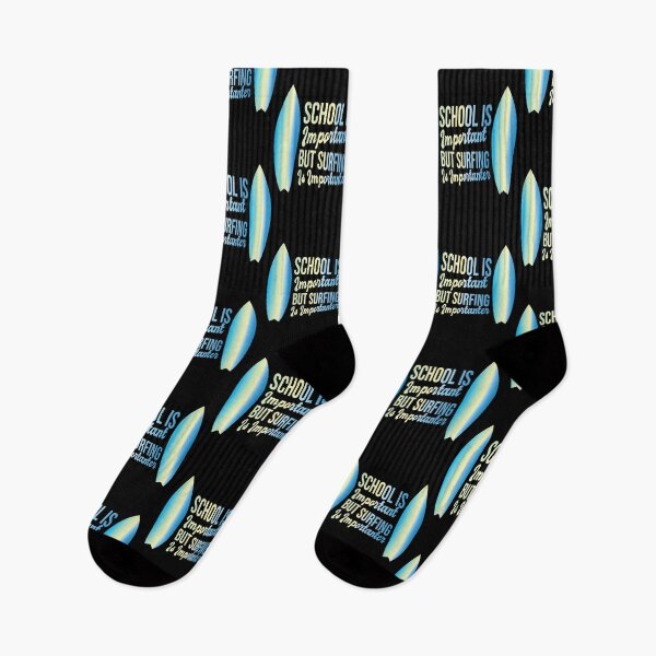 Item preview,  Funny School Is Important But Surfing Is Importanter ,Funny Surfboard Surfer Creative Sky Color Gradient Great Design ,Perfect Quote Surfing Lovers Gift designed and sold by pedrored369.