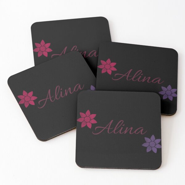 Item preview, Alina Floral Name Calligraphy Design Black Version designed and sold by Cora Gregory.