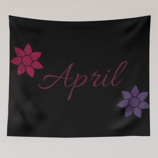 Item preview, April Floral Name Calligraphy Design Black Version designed and sold by Cora Gregory.