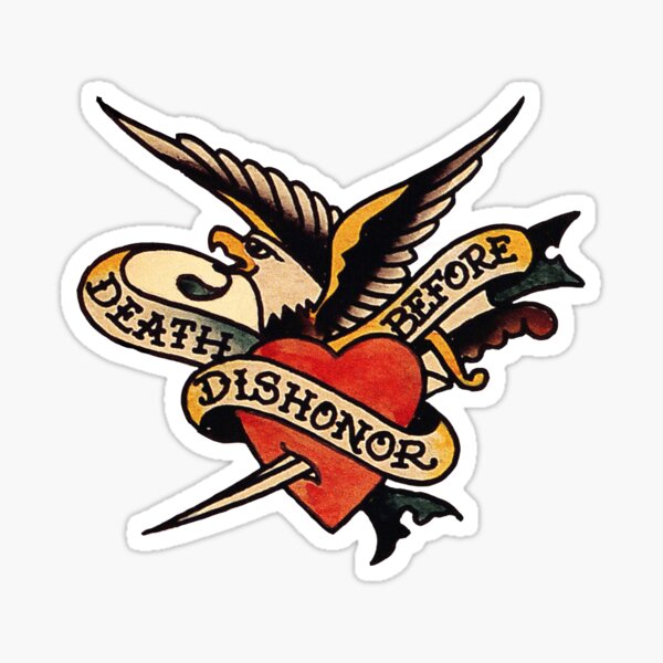 Artikel-Vorschau von Jerry "Eagle" Death Before Dishonor Traditionelles amerikanisches Tattoo, designt und verkauft von Coolector.