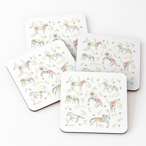 Item preview, Cottagecore Wildflower Garden Herd of Horses  designed and sold by tinaschofield.