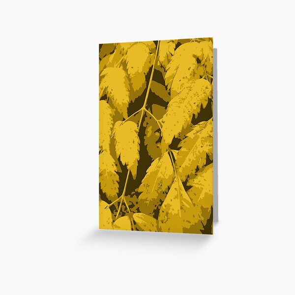 Wisteria Leaves in the Fall Illustration Greeting Card