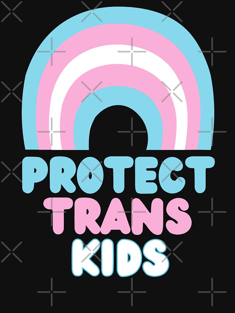 Disover PROTECT TRANS KIDS WITH TRANS FLAG COLORS ON RAINBOW | Essential T-Shirt 