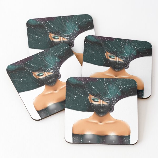 Item preview, Beautiful cosmos girl on a black background Poster  designed and sold by andrewroche.