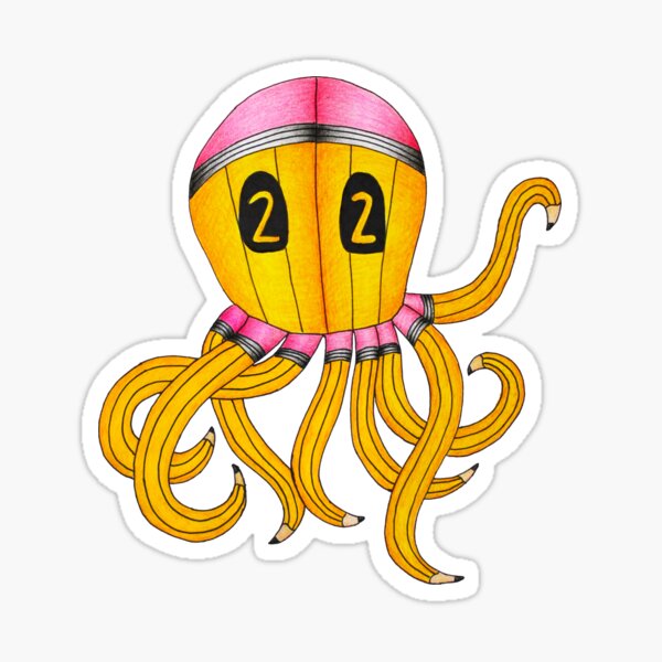 Pencil Octopus Sticker