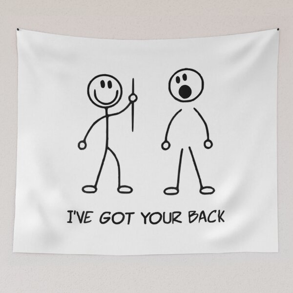 Item preview, I Got Your Back Stick Figure Printed Unisex designed and sold by blackcowgirls.