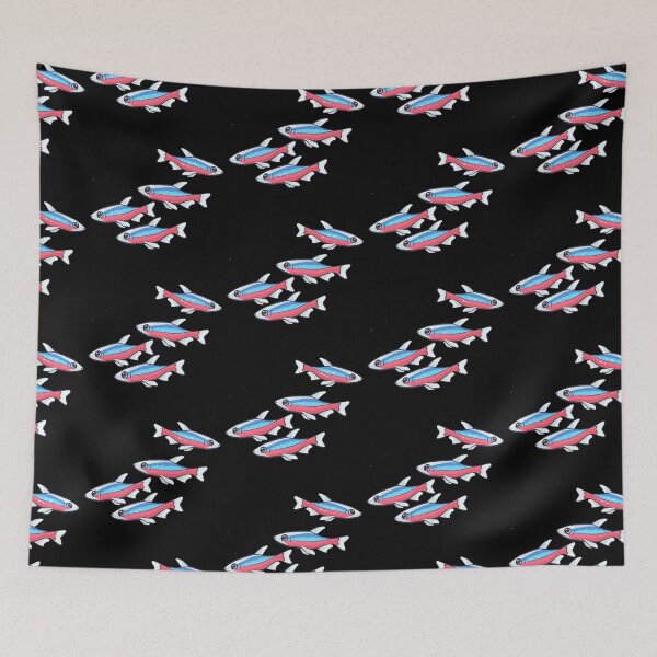 Item preview, Cardinal Tetra Schooling tetra community fish design designed and sold by Faerin.paints.