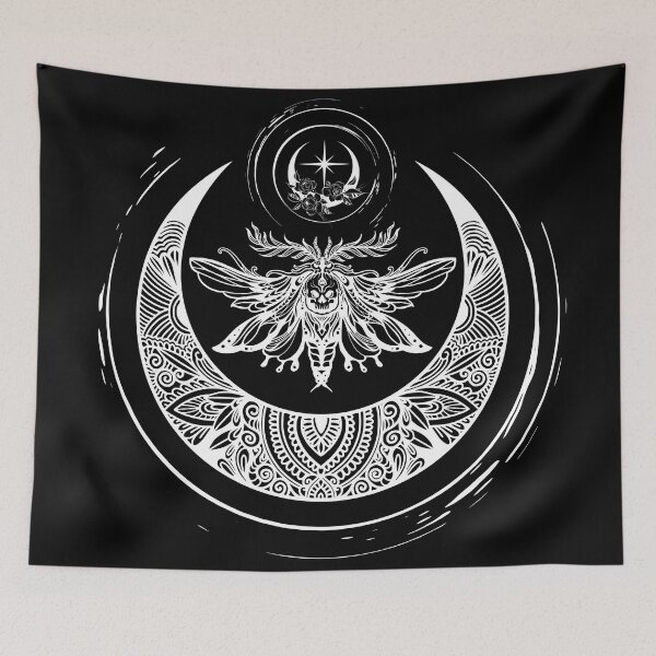 Item preview, Deaths Head Moth Under Crescent Moon designed and sold by Lylabean22.