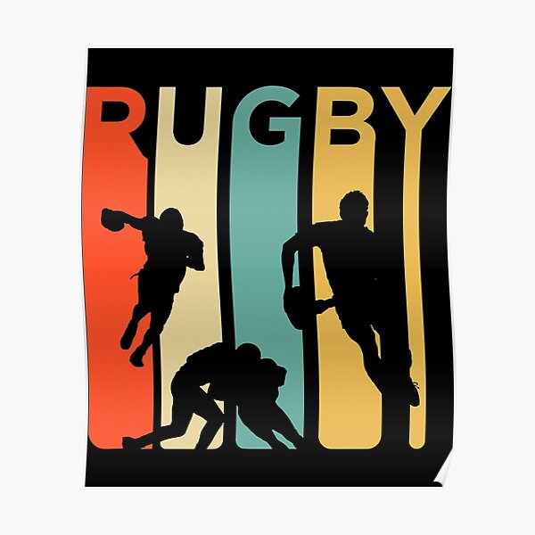 "Vintage 1970's Style Rugby Rugby Sports" Poster for Sale by judysophia Redbubble