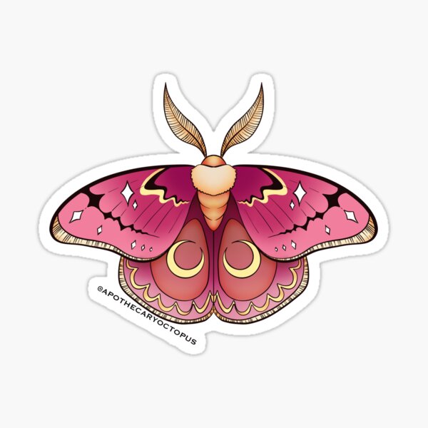 Pink Sunset Moth Sticker