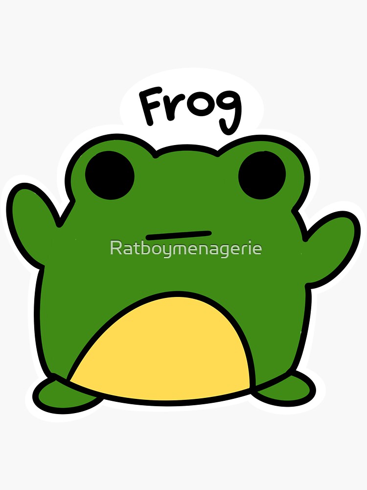 Frog Friend, Digital Art Sticker for Sale by Ratboymenagerie
