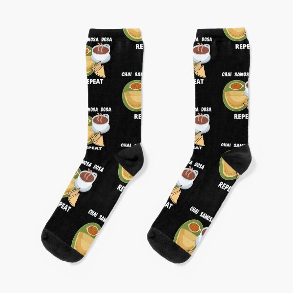 Chai Samosa Dosa Indian Food Funny Socks
