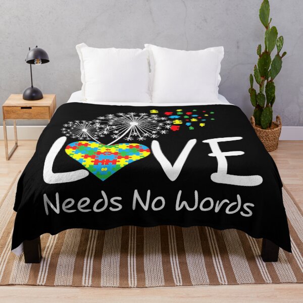 Item preview, Love Needs No Words Autism Awareness Heart Puzzle Dandelion designed and sold by christinecather.