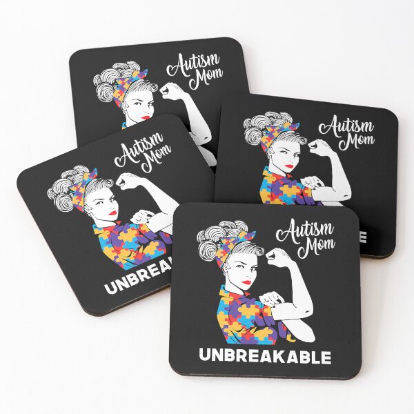 Item preview, Unbreakable Autism Mom Messy Bun Autism Awareness Day  designed and sold by christinecather.