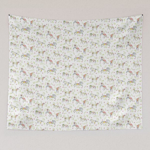 Item preview, Cottagecore Wildflower Garden Herd of Horses  designed and sold by tinaschofield.