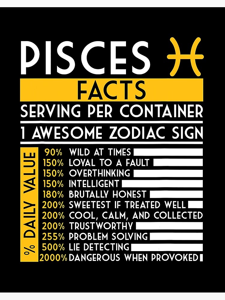 Pisces Facts Zodiac Horoscope Funny Astrology Star Sign Art Board Print