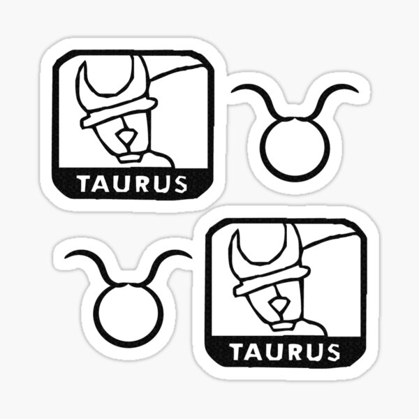 "Taurus Birth Sign - Black" Sticker for Sale by BurritoKitty | Redbubble