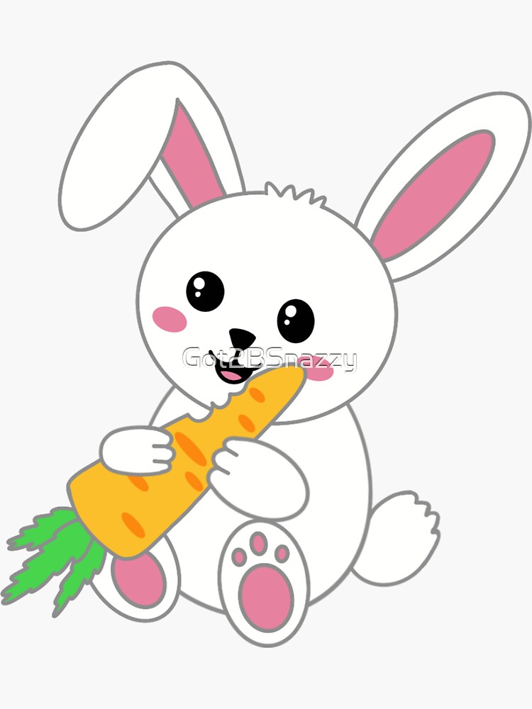 Best Cute Bunny holding carrot Illustration download in PNG & Vector format