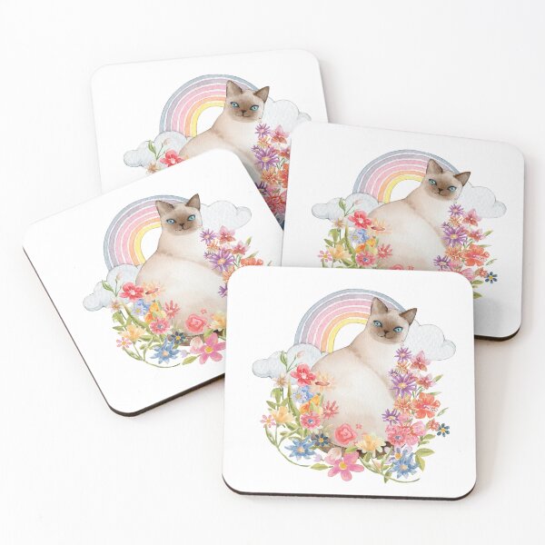 Item preview, Siamese Cat Floral Field  designed and sold by jlmcreativeau.