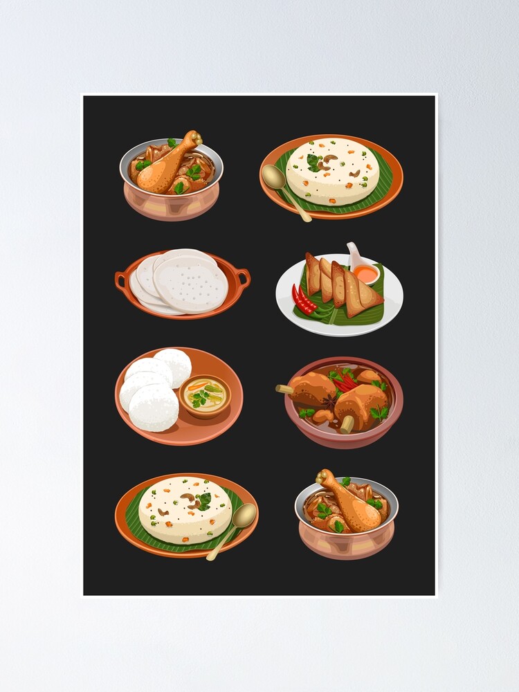 Indian Food Cuisine Illustration Stock Illustration - Download Image Now - Indian  Food, Chicken Tikka, Naan Bread - iStock