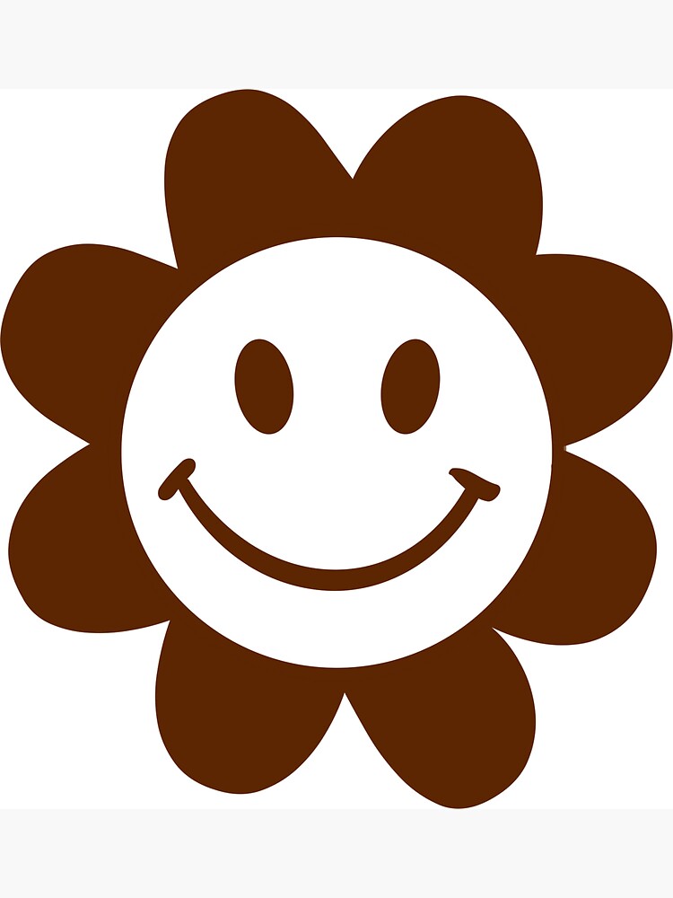 "smiley face sticker, smiley face flower sticker, flower sticker