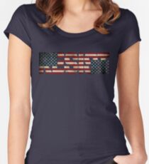 'RESIST' USA Protest Flag Women's Fitted Scoop T-Shirt