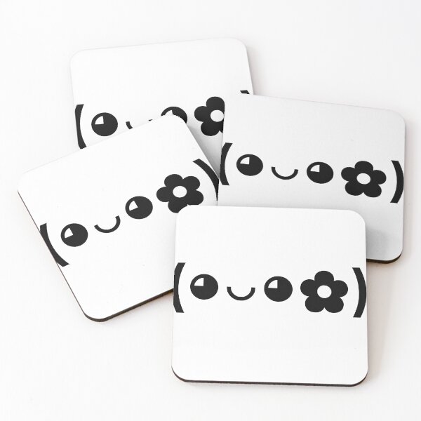 Item preview,  Cute kaomoji with a flower black designed and sold by Soft-Maiot.