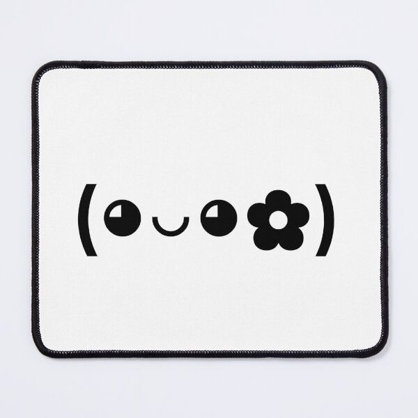 Item preview, Cute kaomoji with a flower black designed and sold by Soft-Maiot.