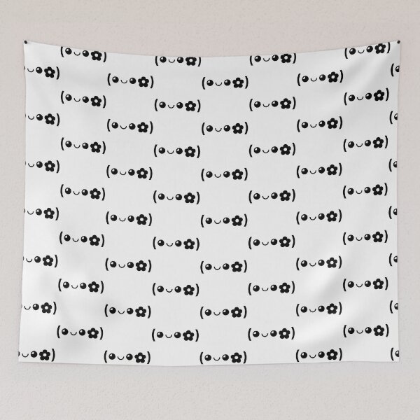 Item preview,  Cute kaomoji with a flower black designed and sold by Soft-Maiot.