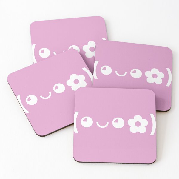Item preview, Cute kaomoji with a flower white with a purple background designed and sold by Soft-Maiot.