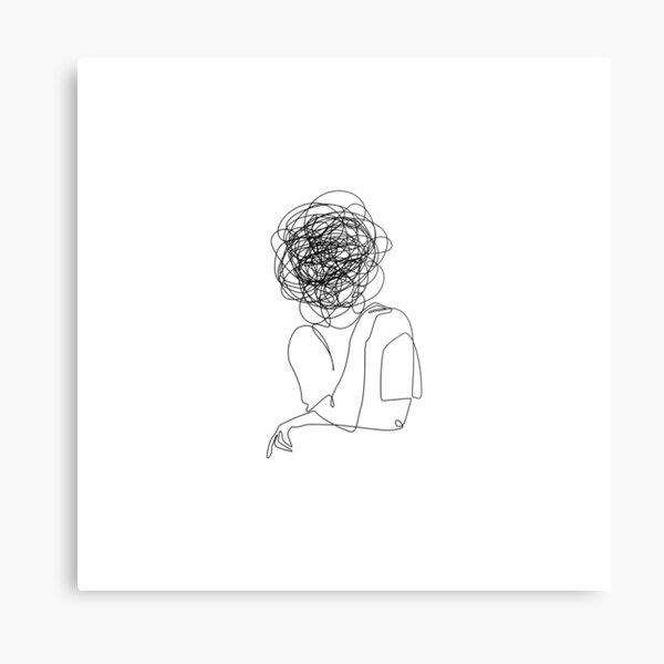 Minimal one line woman without face