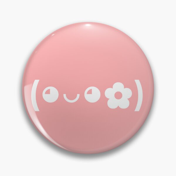 Item preview, Cute kaomoji with a white flower in a pink background designed and sold by Soft-Maiot.