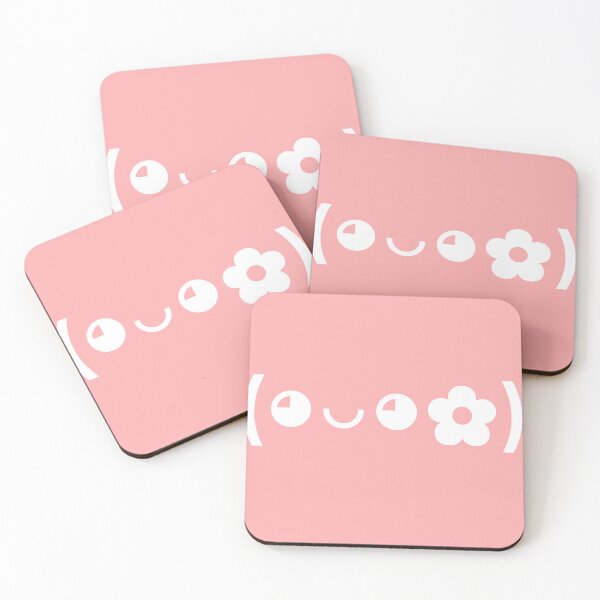 Item preview, Cute kaomoji with a white flower in a pink background designed and sold by Soft-Maiot.