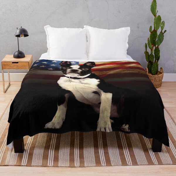 Item preview, Boston Terrier blanket designed and sold by BAYIDESIGNER.