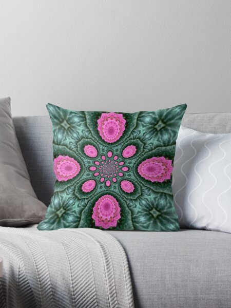 Qlaves of a green rose Throw Pillow